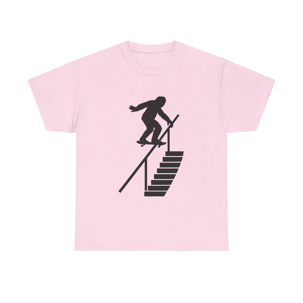 Sasquatch Backside Lipslide Handrail Unisex Heavy Cotton Tee, Skate T-Shirt, Gift for Skateboard Lovers