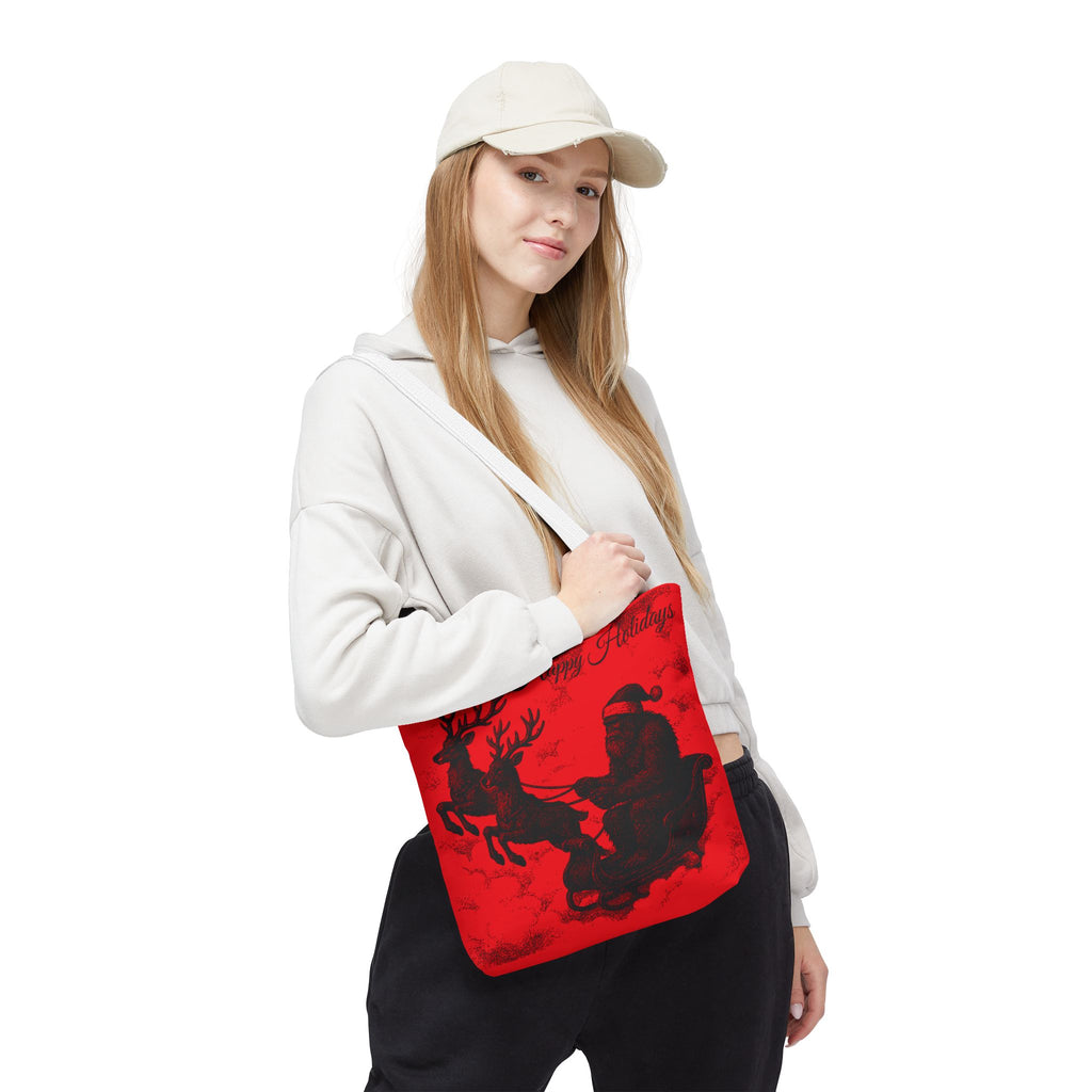 Sasquatch Santa "Cryptid Christmas" Tote Bag | Christmas Holiday Print