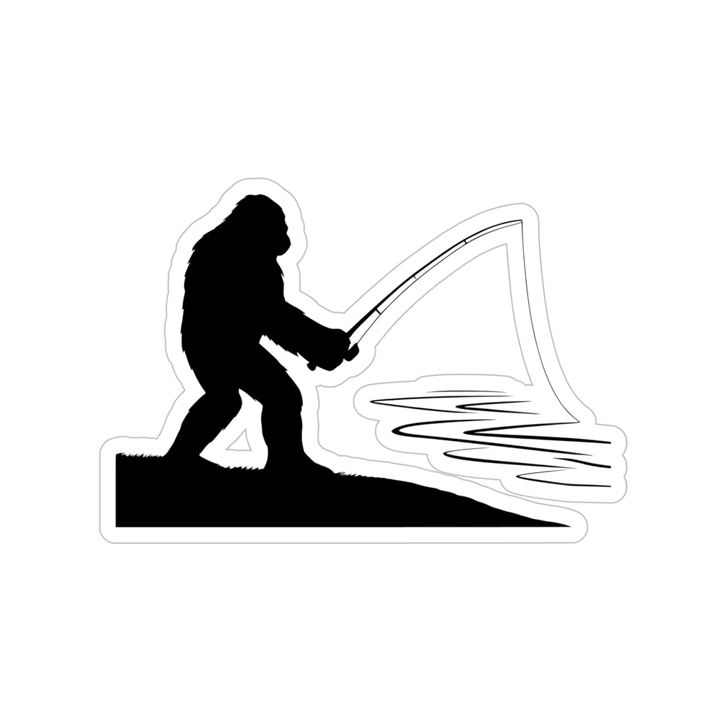 Sasquatch Fishing Die-Cut Outdoor Sticker - Ideal for Adventurers, Outdoor Enthusiasts, and Car Decor, Great for Gifts, Nature Lovers